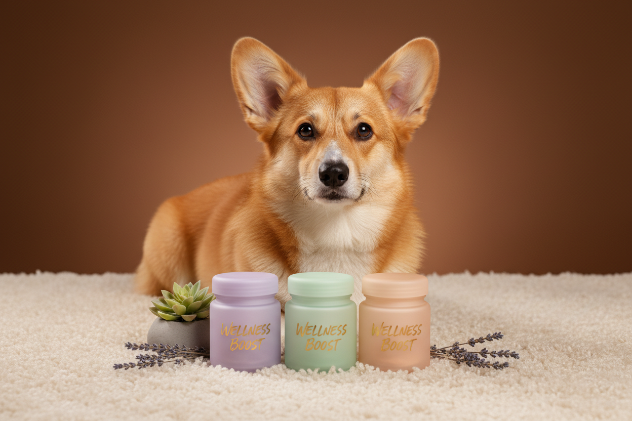 Brown gradient with Corgi