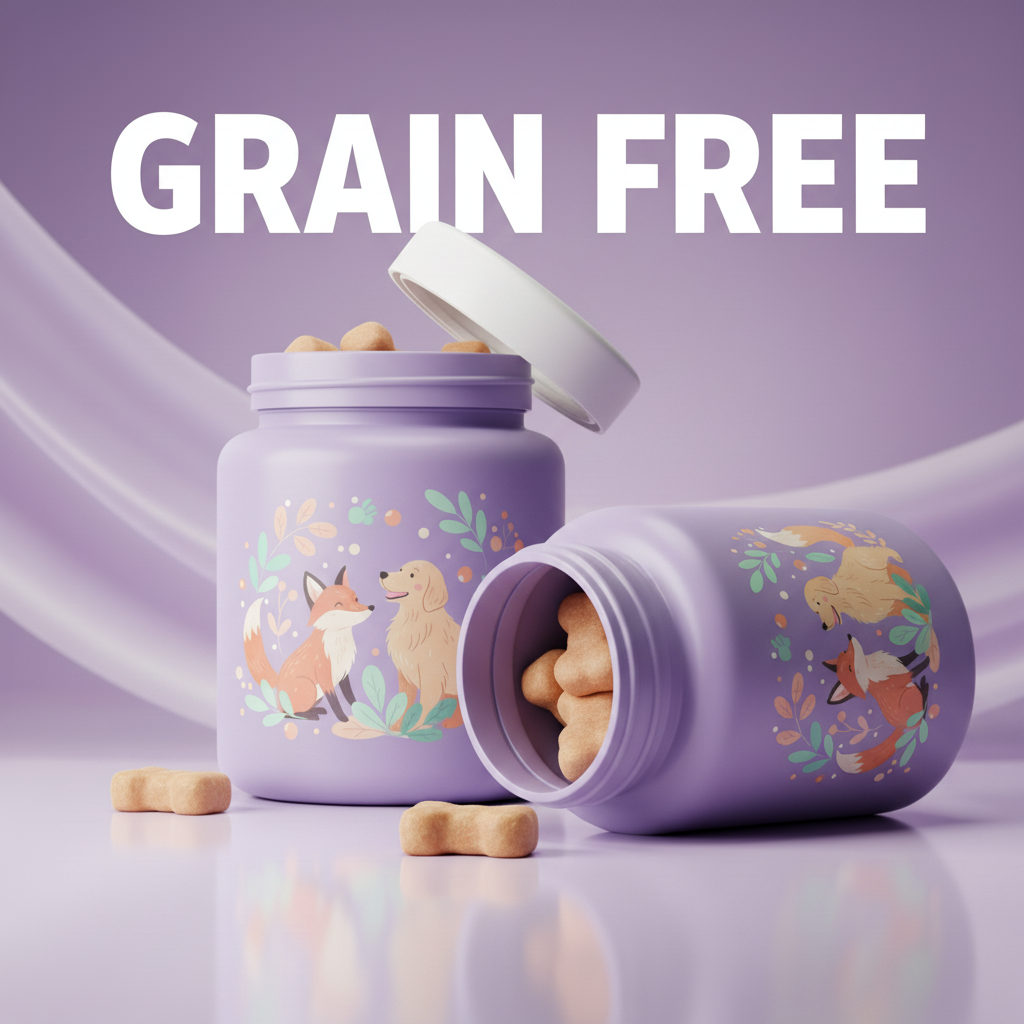 Grain free supplement on purple background