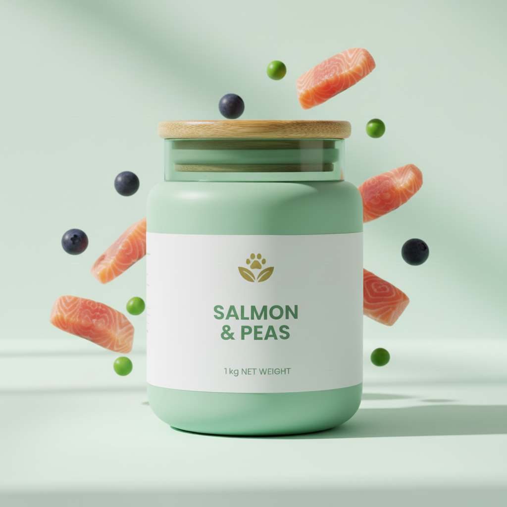 Mint Green Jar - Salmon & Peas