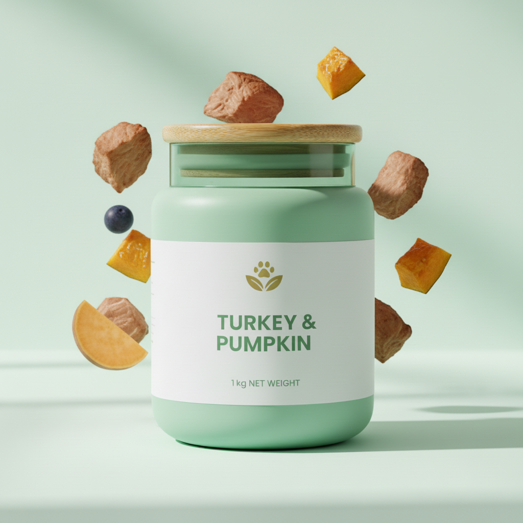 Mint Green Jar - Turkey & Pumpkin